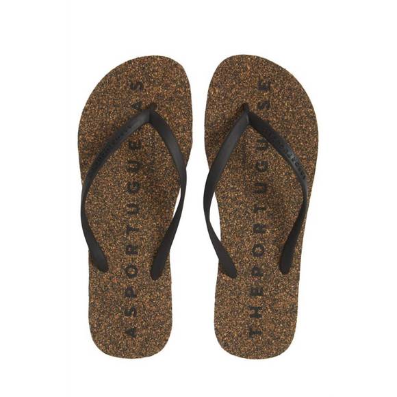 NEW BOS. & CO. men's beach flip flops in black - Picture 2 of 3